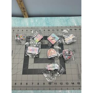 8pc School Custodian Retractable ID Badge Reels Acrylic Alligator Clip Set